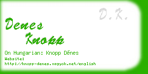 denes knopp business card